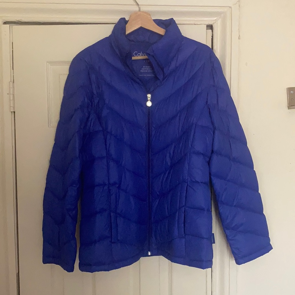 Calvin Klein blue puffer jacket size large